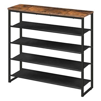 Multi Tier Shoe Organizer 5 tier Rack with Top Surface for Entryway Bedroom Small Spaces