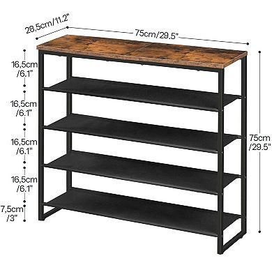 Multi Tier Shoe Organizer 5 Tier Rack with Top Surface for Entryway Bedroom Small Spaces