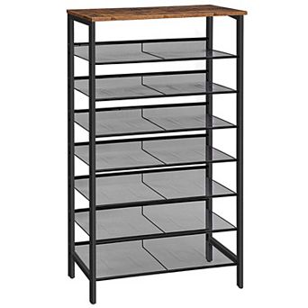 8 tier Shoe Storage Rack with Adjustable Shelves, Metal Frame Shoe Organizer for Closet Entryway