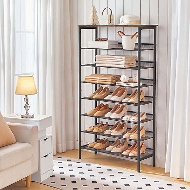 8 Tier Shoe Storage Rack with Adjustable Shelves, Metal Frame Shoe Organizer for Closet Entryway