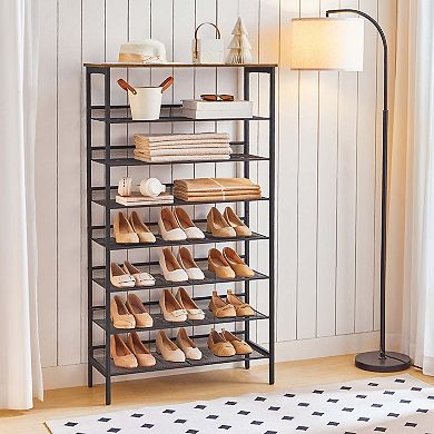 8 Tier Shoe Storage Rack with Adjustable Shelves, Metal Frame Shoe Organizer for Closet Entryway