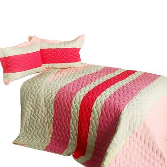 Patchwork Quilt Set Full/Queen 3 pc Lightweight Reversible Bed Cover