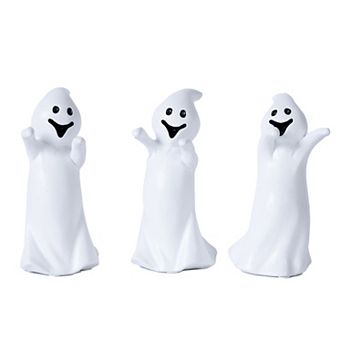 Set of 3 Spooky Ghost Figurines for Halloween Tabletop Mantel and Shelf Decor