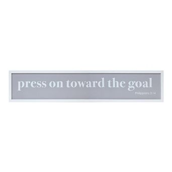 Press On Toward The Goal Wall Art Framed Bible Verse Sign Inspirational Wall Decor for Living Room