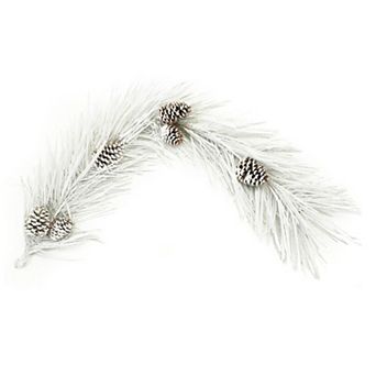 Flocked Pine Garland Snow Dusted Long Needle Pinecone Mantel Decor
