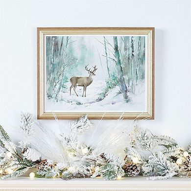 Flocked Pine Garland Snow Dusted Long Needle Pinecone Mantel Decor