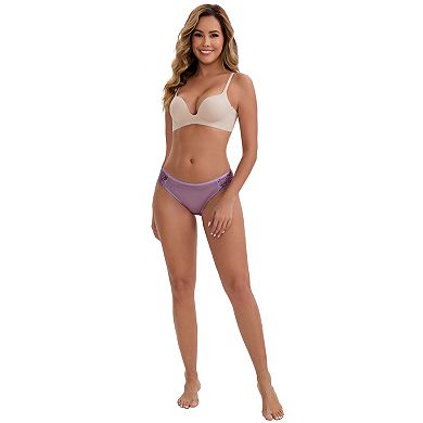 3 Packs Women's Lace Low Rise Hip-Lifting Ribbed Briefs Comfortable Breathable Panties