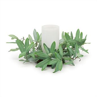 Olive Leaf Candle Ring Table Decor Centerpiece for Home Mantel Display