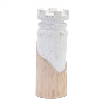 Set of 2 Rook Chess Piece Tabletop Decor Sculptures for Shelf and Console Display