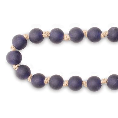 Frosted Glass Bead String Garland Set of 2 Round Beads Holiday Mantel Decor
