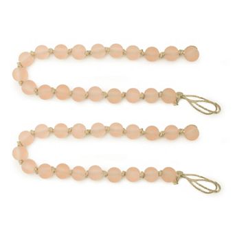 Frosted Glass Bead String Garland Set of 2 Round Beads Holiday Mantel Decor