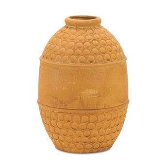 Terracotta Vase with Bubble Texture for Flowers, Dried Stems, or Table Decor
