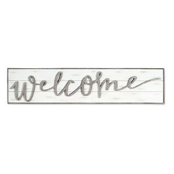 Welcome Wall Sign Large Framed Script Wall Decor with Dimensional Lettering for Entryway Living Room