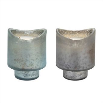 Set of 2 Scented Glass Candles for Tabletop Decor and Ambient Home Styling