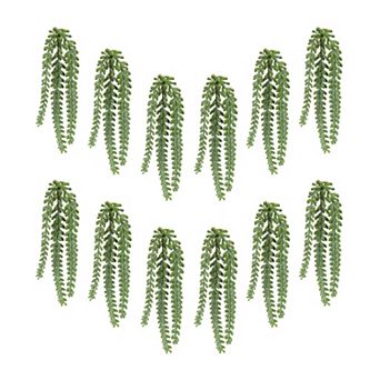 12 pc Succulent Stems Green Foliage Sprays for Hanging Baskets and Home Decor