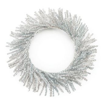 Pine Inspired Holiday Wreath With Metallic Finish For Door Hanging, Wall Decor, Mantel Display
