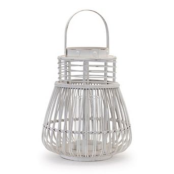 Rattan Lantern Decorative Candle Holder Woven Tabletop Lantern for Living Room Bedroom and Entryway