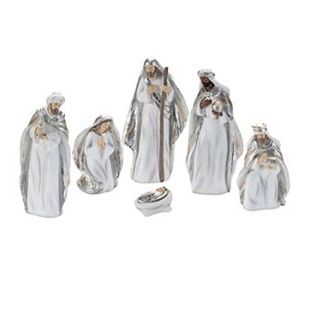 Set of 6 Nativity Figurine Tabletop Decor for Christmas Mantel and Shelf Display