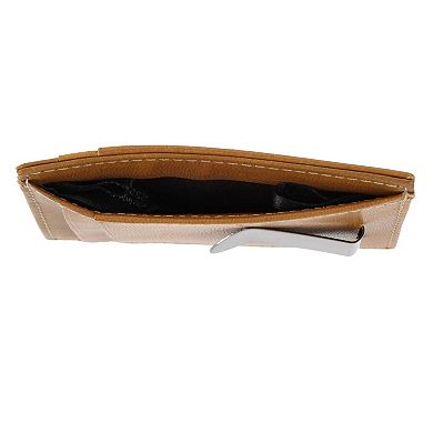 Steve Madden Men's Antiqued Leather RFID Money Clip Wallet