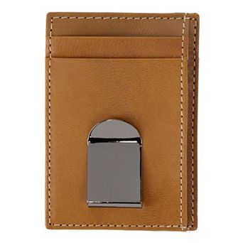 Steve Madden Men's Antiqued Leather RFID Money Clip Wallet