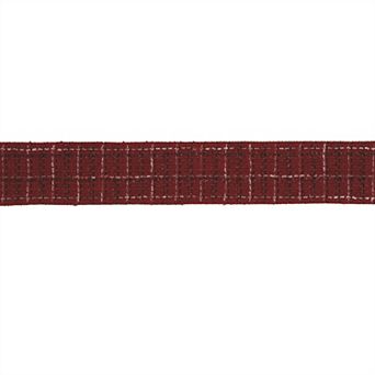 Polyester and Nylon Wired Ribbon- Tattersall Plaid Design for Holiday Crafts, Wreaths, Gift Wrapping