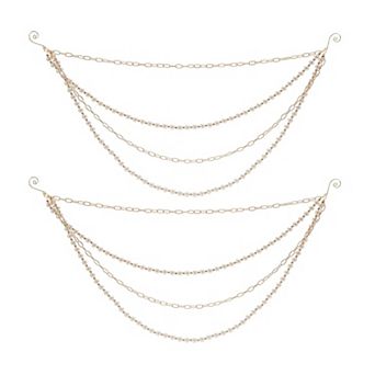 Pearl Bead Chain Link Garland Set of 2, Christmas Tree Mantel Decor