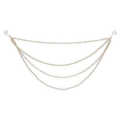 Pearl Bead Chain Link Garland Set of 2, Christmas Tree Mantel Decor