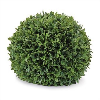 Boxwood Leaf Orb Faux Greenery Accent Ball Tabletop Entryway Shelf Decor