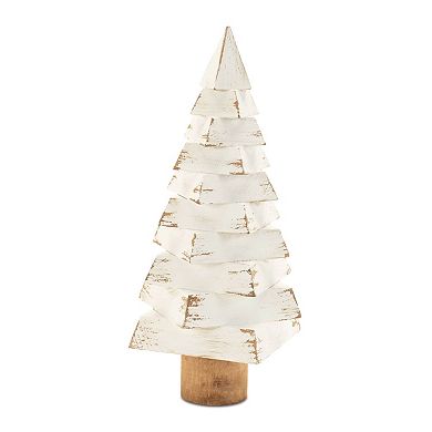 Wood Pine Tree Decor Set of 3, Christmas Mantel Entryway Table Decor