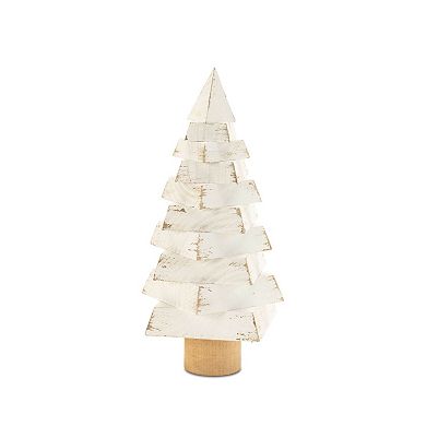 Wood Pine Tree Decor Set of 3, Christmas Mantel Entryway Table Decor