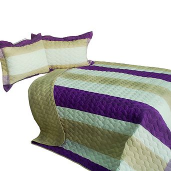Lightweight Patchwork Quilt Set Full Queen 3 pc Reversible Bed Cover