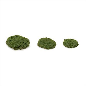 Set of 3 Faux Moss Pad Decor Pieces for Terrarium Lantern Tabletop and Shelf Styling