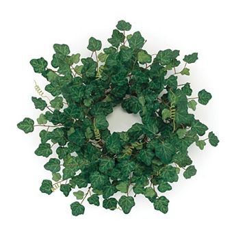 Ivy Inspired Greenery Wreath With Curled Twig Accents For Door Hanging, Wall Decor, Entryway Display