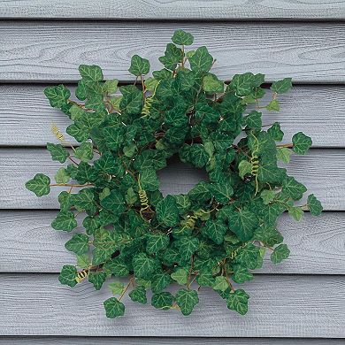Ivy Inspired Greenery Wreath With Curled Twig Accents For Door Hanging, Wall Decor, Entryway Display