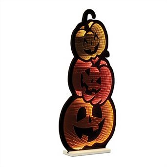 Triple Jack-o-Lantern LED Pumpkin Light Porch Entryway Halloween Decor