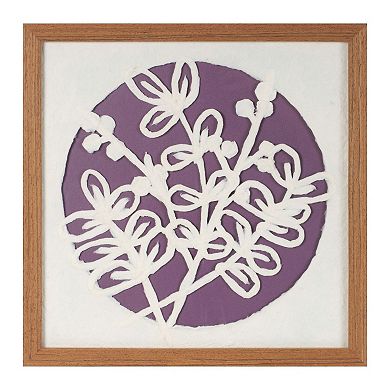 Set of 2 Floral Wall Art Framed Prints with Layered Design and Matte Border Square Wall Decor