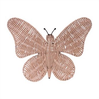 Rattan Butterfly Wall Art Hanging Wall Sculpture Entryway Living Room Decor