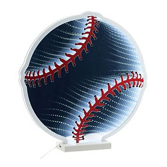 Lighted Baseball Decor Figurine Plug In LED Tabletop Display for Game Room and Bedroom