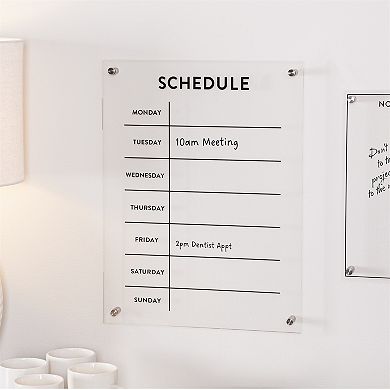 Weekly Wall Calendar Acrylic Board Dry Erase Planner for Home Office Study Room or Task Scheduling