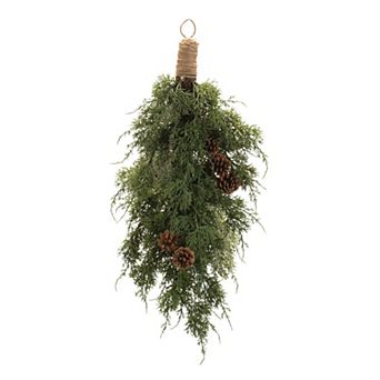 Pine Wall Swag Decor with Pinecone Detail for Door and Indoor Holiday Display