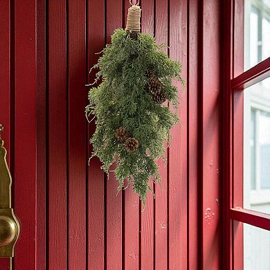 Pine Wall Swag Decor with Pinecone Detail for Door and Indoor Holiday Display