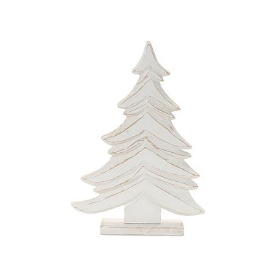 Wood Pine Tree Tabletop Decor 2 Piece Christmas Mantel Decor