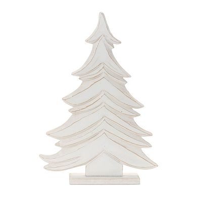 Wood Pine Tree Tabletop Decor 2 Piece Christmas Mantel Decor