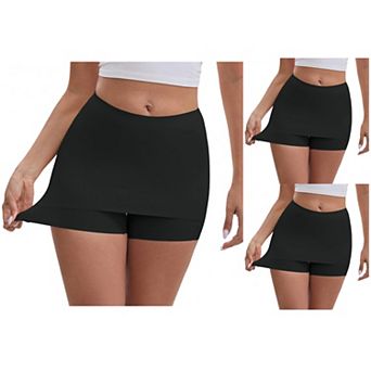 3 Packs Women's Anti Chafing Hip-Lifting Mid Rise Tummy Control Elastic Slim Shorts Under Dress