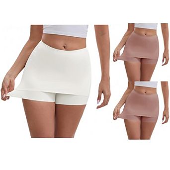 3 Packs Women's Anti Chafing Hip-Lifting Mid Rise Tummy Control Elastic Slim Shorts Under Dress