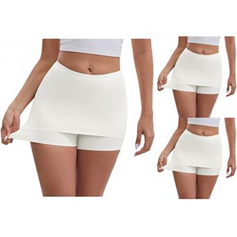 3 Packs Women's Anti Chafing Hip-Lifting Mid Rise Tummy Control Elastic Slim Shorts Under Dress