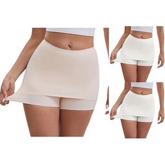 3 Packs Women's Anti Chafing Hip-Lifting Mid Rise Tummy Control Elastic Slim Shorts Under Dress