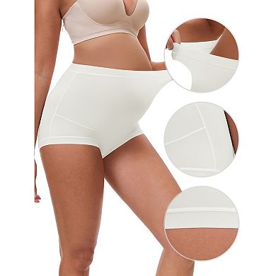3 Packs Women's Full Coverage Maternity Underwear High Waisted Ice Silk Invisible Breathable Panties