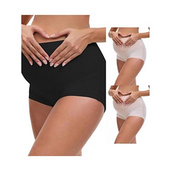 3 Packs Women's Full Coverage Maternity Underwear High Waisted Ice Silk Invisible Breathable Panties