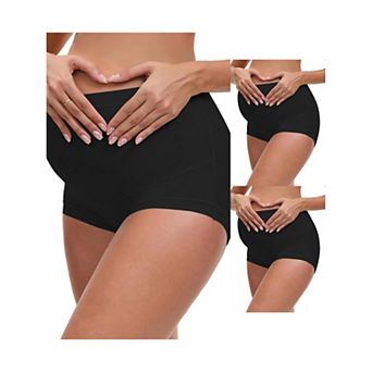 3 Packs Women's Full Coverage Maternity Underwear High Waisted Ice Silk Invisible Breathable Panties